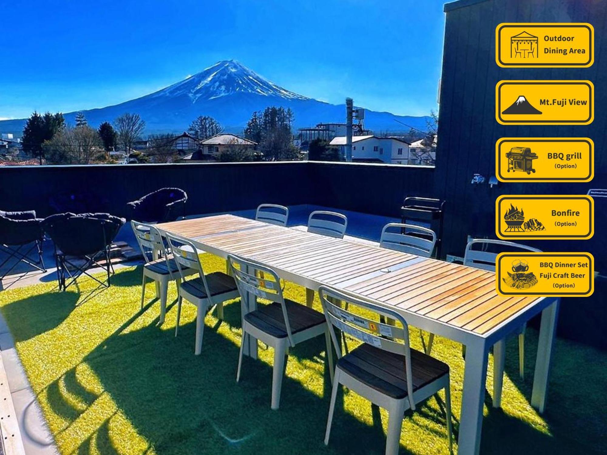 ヴィラ山間堂 Terrace Villa Bbq Bonfire Fuji View Annovillas Fujikawaguchiko Exteriör bild